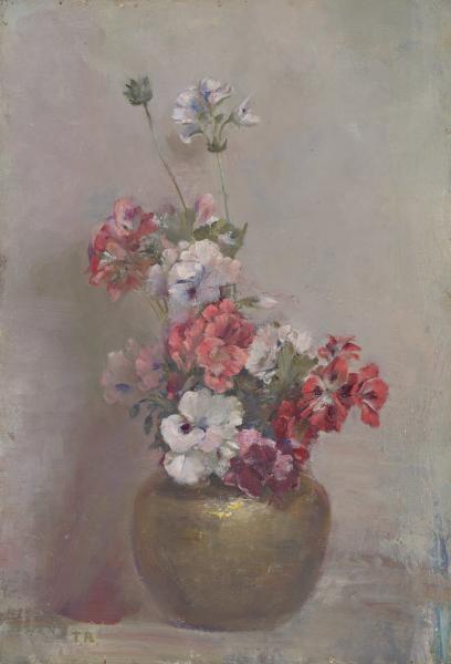 Pelagoniums by Tom Roberts, hand-painted oil reproduction