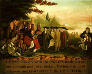 Penn’s Treaty with the Indians by Edward Hicks, hand-painted oil painting reproduction