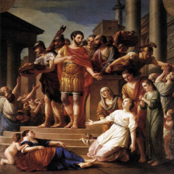 Marcus Aurelius Distributing Bread to the People by Joseph Marie Vien, hand-painted oil painting reproduction