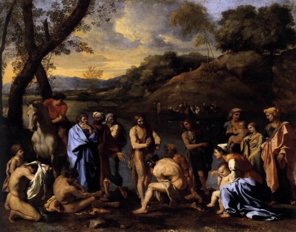 St. John the Baptist Baptizes the People by Nicolas Poussin, hand-painted oil painting reproduction