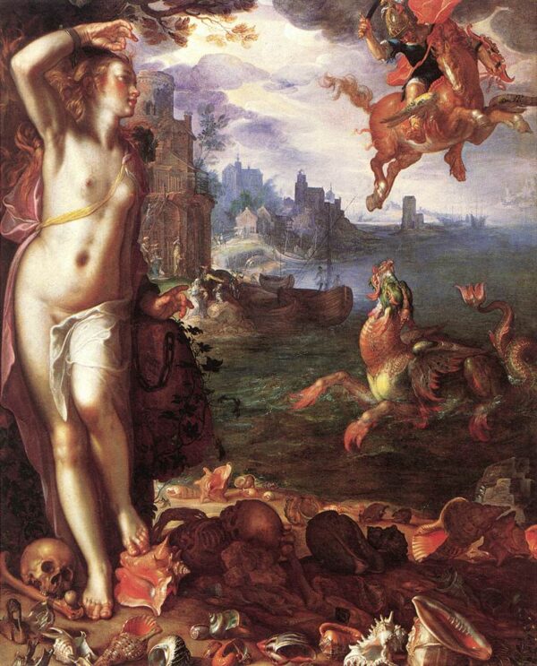 Perseus and Andromeda by Joachim Wtewael, hand-painted oil painting reproduction