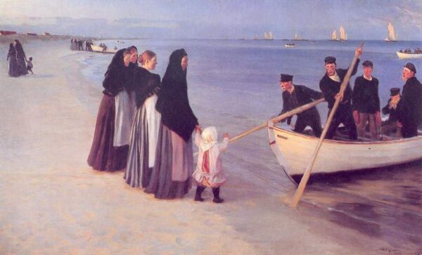Pescadores en Skagen by Peder Severin Krøyer, hand-painted oil painting reproduction