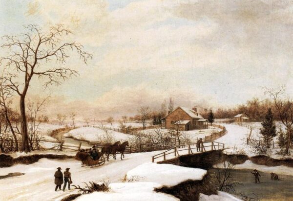 Philadelphia Winter Landscape by Thomas Birch, hand-painted oil painting reproduction