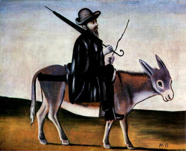Physician Riding A Donkey by Niko Pirosmani, hand-painted oil painting reproduction