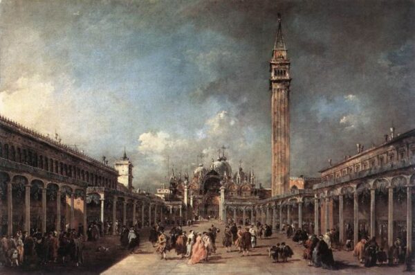 Piazza di San Marco by Francesco Guardi, hand-painted oil painting reproduction