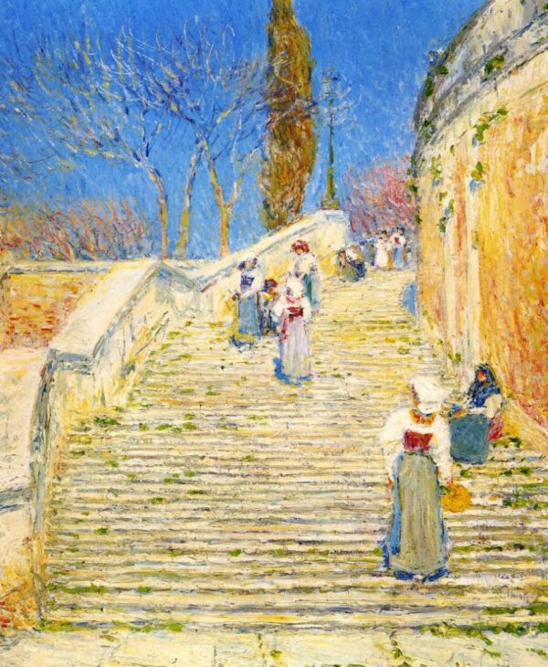 Piazza di Spagna, Rome by Frederick Childe Hassam, hand-painted oil painting reproduction