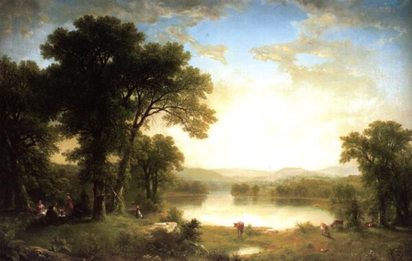 Picnic in the Country by Asher B. Durand, hand-painted oil reproduction