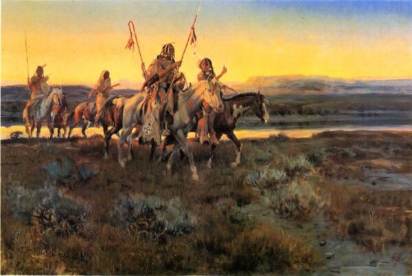 Piegans by Charles Marion Russell, hand-painted oil painting reproduction