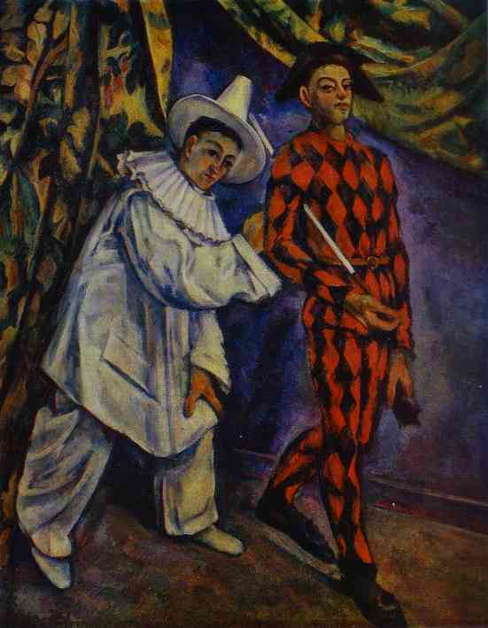 Pierrot and Harlequin by Paul Cézanne, hand-painted oil reproduction