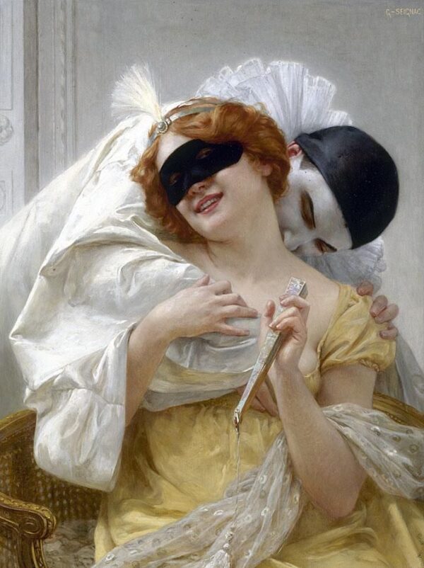 Pierrot’s Embrace by Guillaume Seignac, hand-painted oil painting reproduction