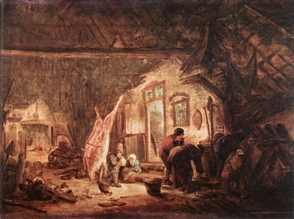 Pig-Killing by Isaack van Ostade, hand-painted oil painting reproduction