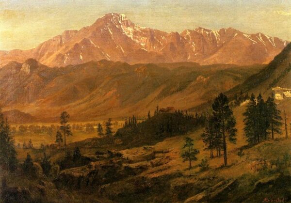 Pikes Peak by Albert Bierstadt, hand-painted oil painting reproduction