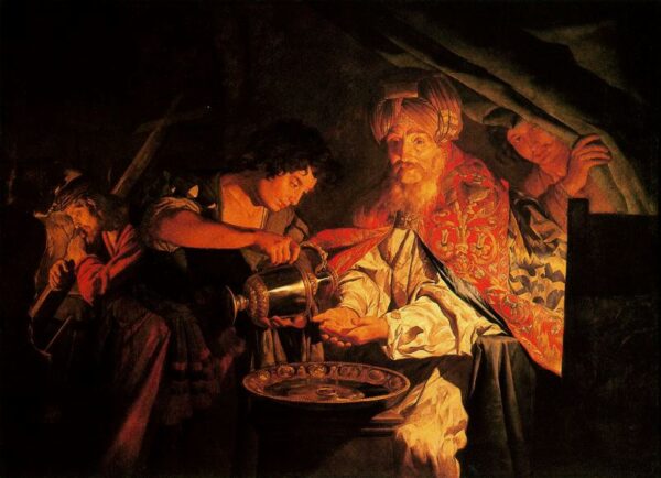 Pilate Washing his Hands by Matthias Stomer, hand-painted oil painting reproduction