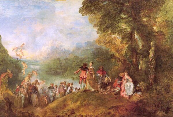 Pilgrimage To Cythera by Antoine Watteau, hand-painted oil painting reproduction
