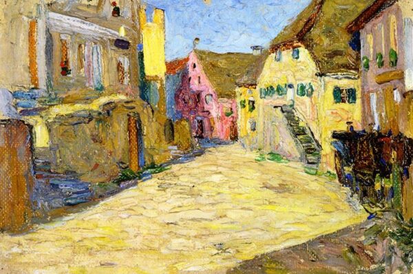Pink Landscape by Wassily Kandinsky, hand-painted oil painting reproduction