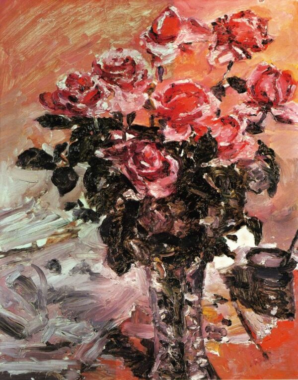 Pink Roses by Lovis Corinth, hand-painted oil painting reproduction