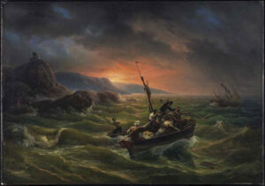 Pirates Fighting at Sunrise by Horace Vernet, hand-painted oil painting reproduction