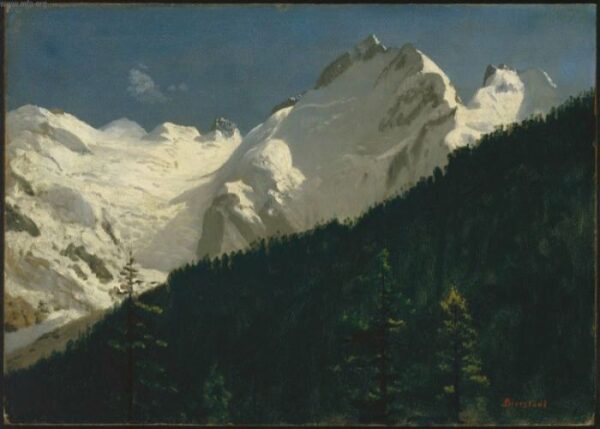 Piz Bernina, Switzerland by Albert Bierstadt, hand-painted oil painting reproduction