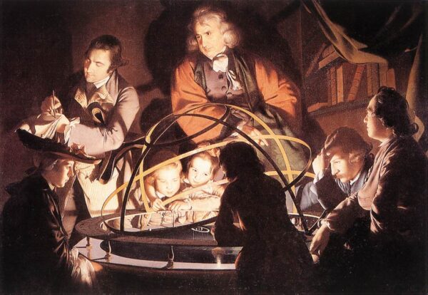 A Philosopher Lecturing with a Mechanical Planetary by Joseph Wright, hand-painted oil painting reproduction