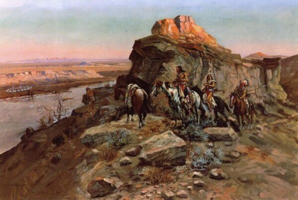 Planning the Attack by Charles Marion Russell, hand-painted oil reproduction