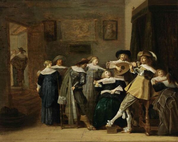 An Elegant Company Playing Music by Dirck Hals, hand-painted oil painting reproduction