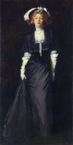Jessica Penn in Black with White Plumes by Robert Henri, hand-painted oil painting reproduction