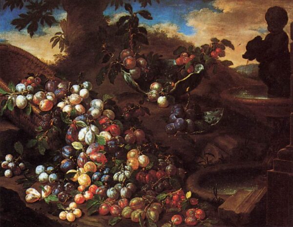 Plums by Bartilomo Bimbi, hand-painted oil painting reproduction