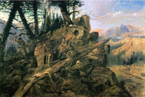 Plunder on the Horizon by Charles Marion Russell, hand-painted oil painting reproduction