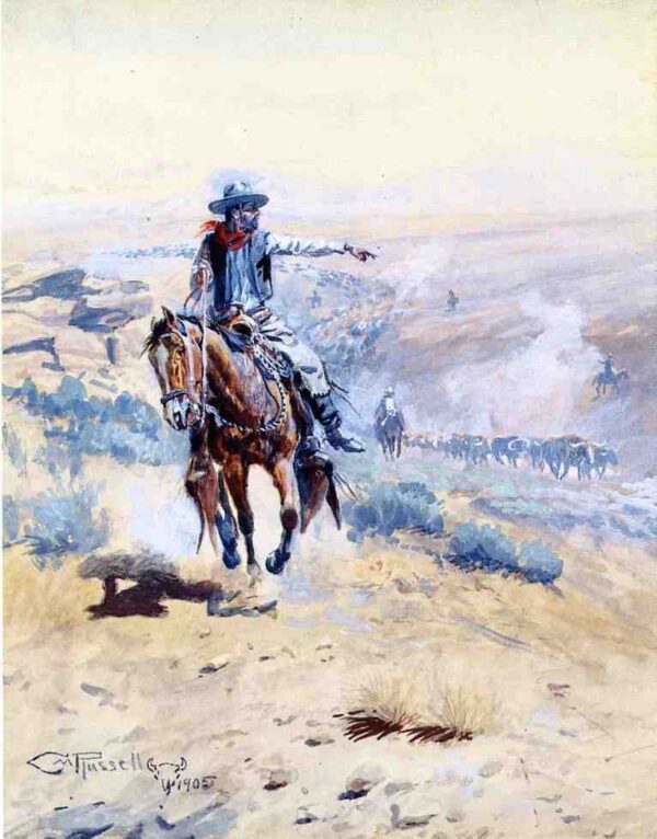 Pointing Out the Trail by Charles Marion Russell, hand-painted oil painting reproduction