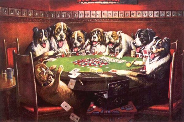 Poker Sympathy by C.M Coolidge, hand-painted oil painting reproduction