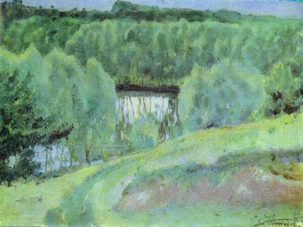 Pond by Mikhail Nesterov, hand-painted oil painting reproduction
