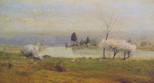 Pond at Milton on the Hudson by George Inness, hand-painted oil painting reproduction
