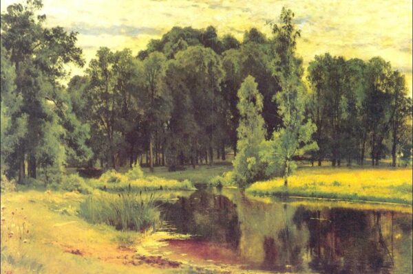 Pond in an Old Park by Ivan Shishkin, hand-painted oil painting reproduction