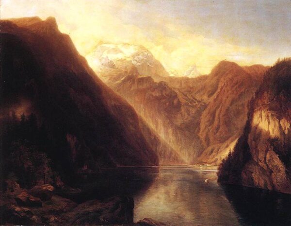Pond in the Alps by Sándor Brodszky, hand-painted oil painting reproduction