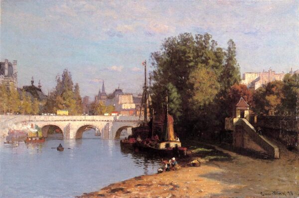 Pont des Arts by John Joseph Enneking, hand-painted oil painting reproduction