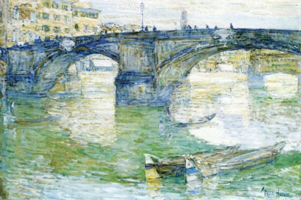Ponte Santa Trinita by Frederick Childe Hassam, hand-painted oil painting reproduction