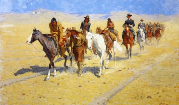 Pony Tracks in the Buffalo Trails by Frederic Remington, hand-painted oil painting reproduction