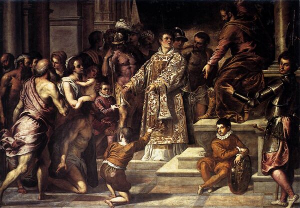 St. Lawrence Giving the Wealth to the Poor by Palma il Giovane, hand-painted oil painting reproduction