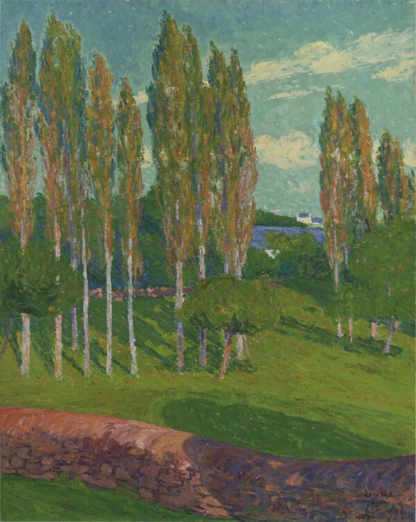 Poplars in Spring by Gustave Loiseau, hand-painted oil painting reproduction