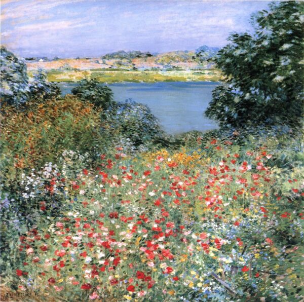 Poppy Garden by Willard Metcalf, hand-painted oil painting reproduction