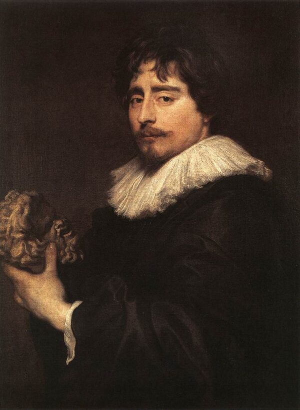 Porrtrait of the Sculptor Duquesnoy by Sir Anthony van Dyck, hand-painted oil painting reproduction