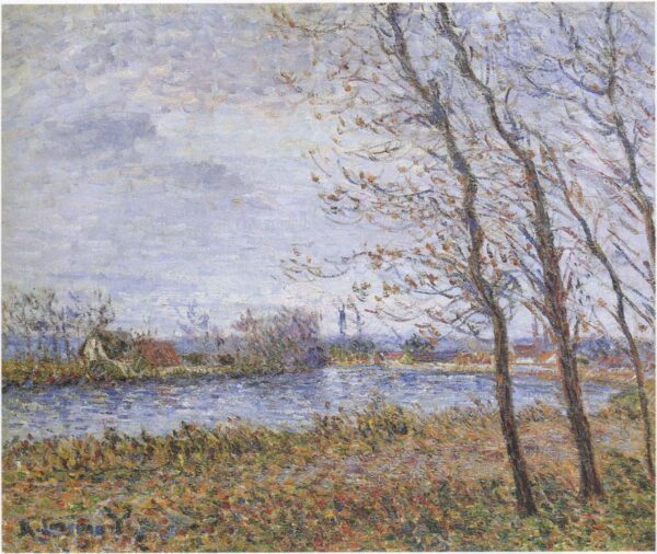 Port Pinche at the turn of the Seine by Gustave Loiseau, hand-painted oil painting reproduction