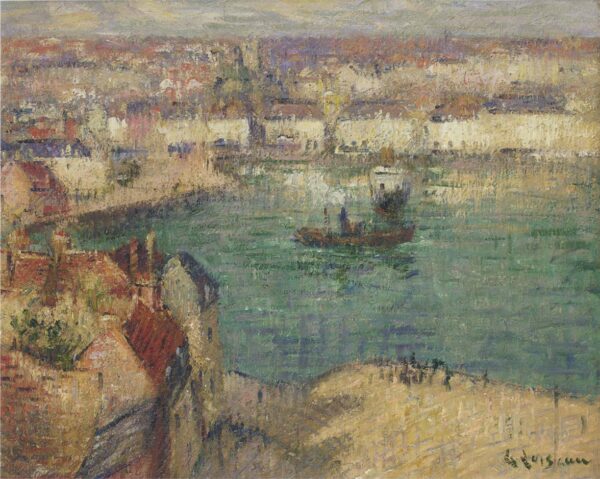 Port at Dieppe by Gustave Loiseau, hand-painted oil reproduction