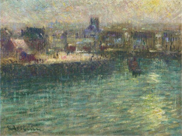 Port at Dieppe II by Gustave Loiseau, hand-painted oil painting reproduction