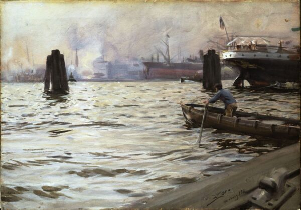 Port of Hamburg by Anders Zorn, hand-painted oil painting reproduction
