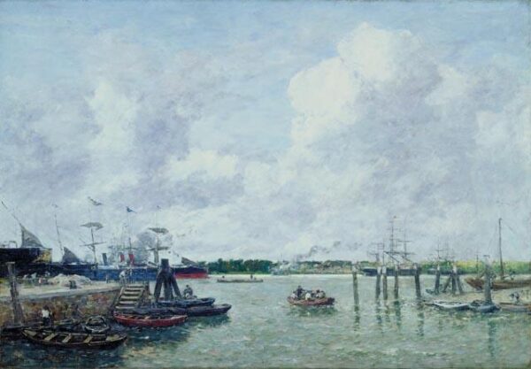 Port of Rotterdam by Eugène Louis Boudin, hand-painted oil painting reproduction