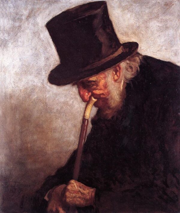 Portrait of Captain Charles Myrick (Study for ‘Embers’) by Eastman Johnson, hand-painted oil painting reproduction