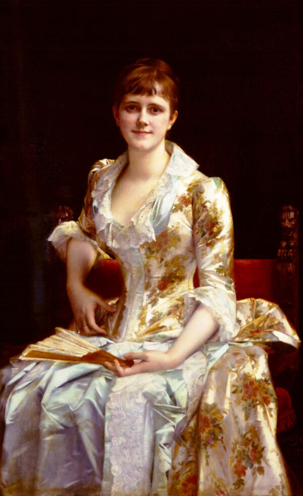 Portrait Of A Young Lady by Alexandre Cabanel, hand-painted oil painting reproduction