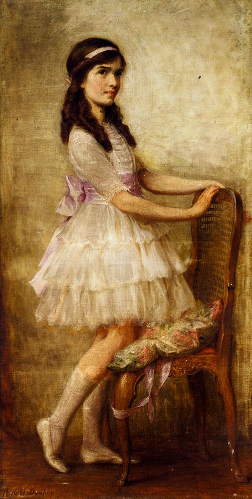 Portrait Of Miss Barbara De Selincourt by Herbert Draper, hand-painted oil reproduction