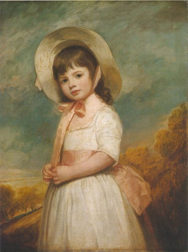 Portrait Of Miss Willoughby by George Romney, hand-painted oil painting reproduction
